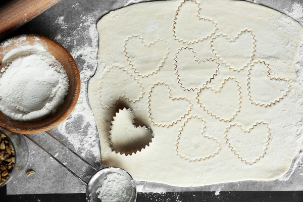 Biscoitos em forma de coração — Fotografia de Stock