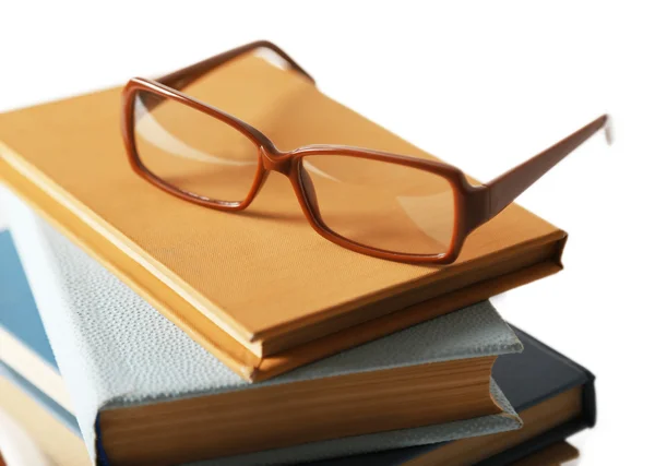 書籍やそれに眼鏡の杭、クローズ アップ — ストック写真