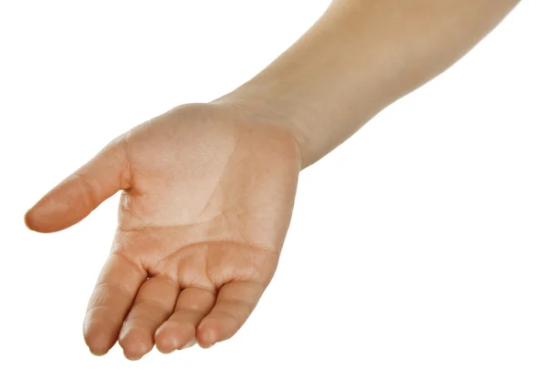 Kvinna hand isolerade — Stockfoto