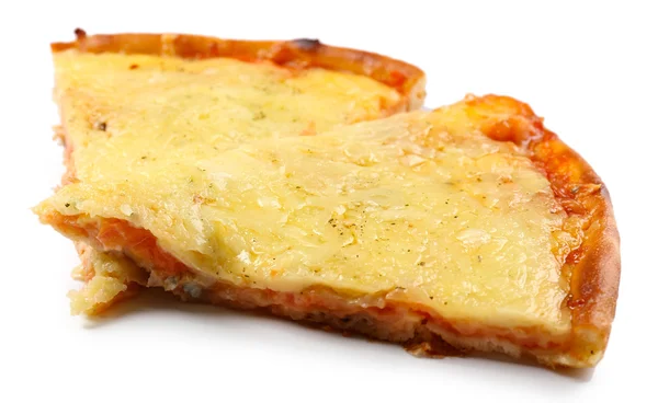 Saborosa pizza fatiada isolada em branco . — Fotografia de Stock