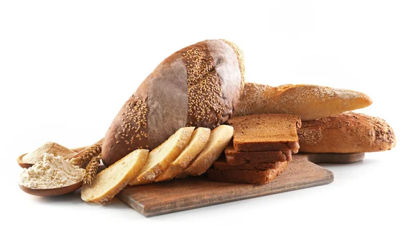 Хліб і вуха ізольовані на білому — стокове фото