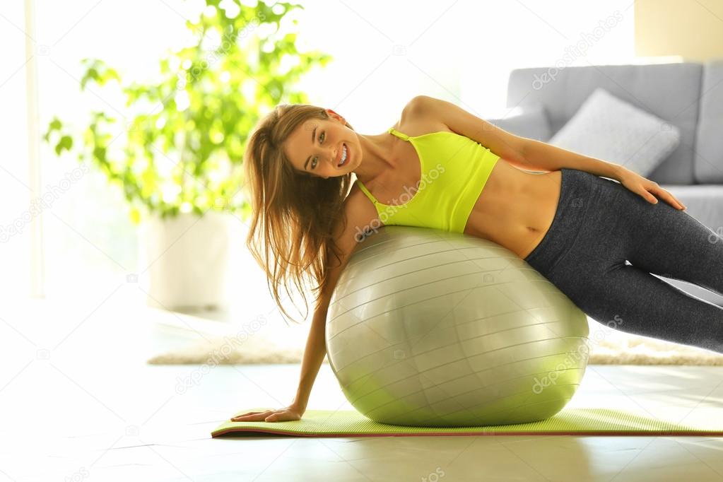 young girl doing exercises
