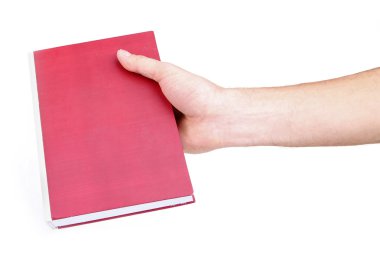 Adam el kitabı, üzerinde beyaz izole tutarak