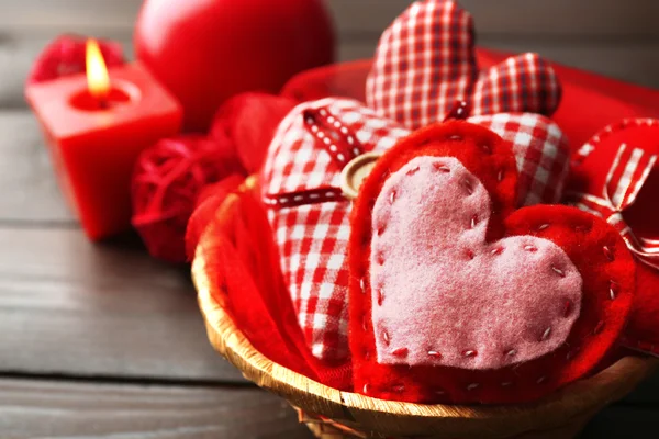 St Valentine's decor with hearts — Stock Photo, Image