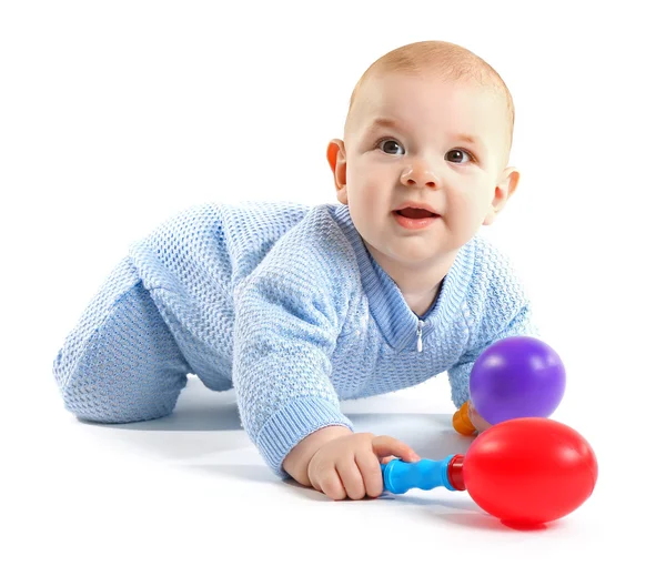 Adorable bebé con juguetes — Foto de Stock