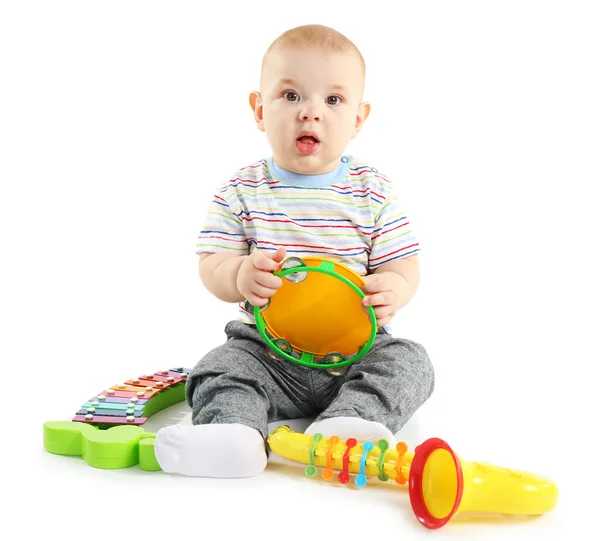 Adorable baby with toys — Stock Photo, Image