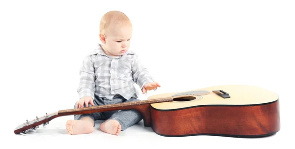 Lindo bebé con guitarra — Foto de Stock