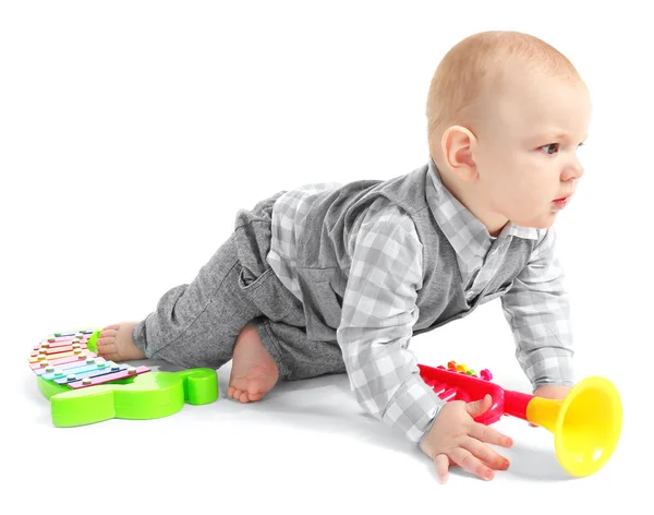 Adorable bebé con juguetes — Foto de Stock