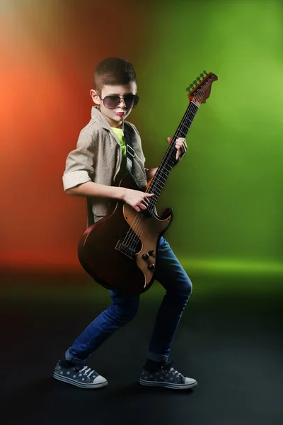 Little boy playing guitar — Stock Photo, Image