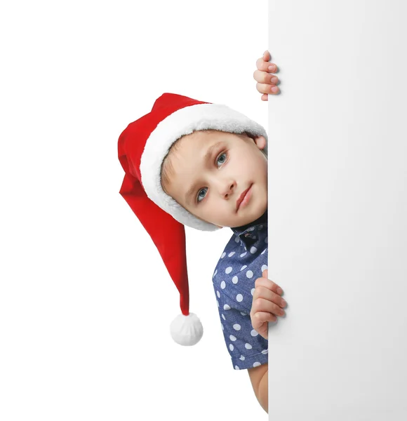 Ragazzo in cappello Babbo Natale — Foto Stock