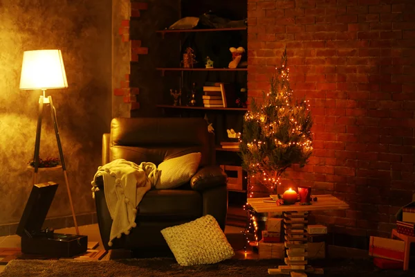 Chambre décorée de Noël — Photo