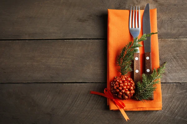 Noel hizmet çatal bıçak takımı — Stok fotoğraf