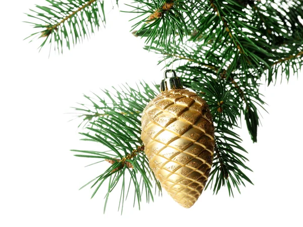 圣诞树上的黄色锥形 — 图库照片