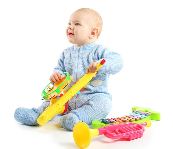 Bedårande barn med leksaker — Stockfoto