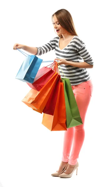 Mujer con paquete de compras —  Fotos de Stock