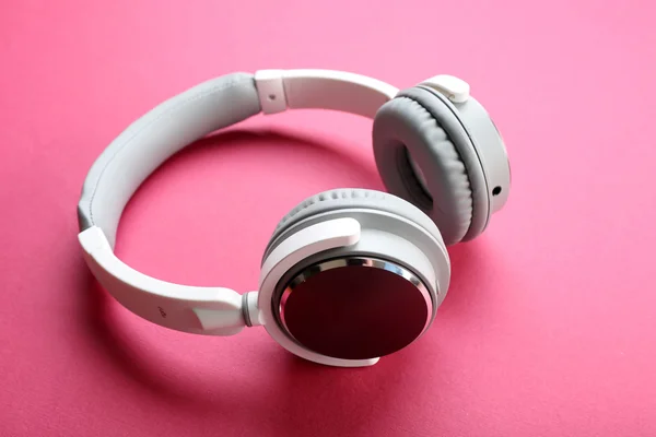 White and grey headphones — Stock Photo, Image