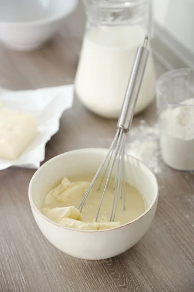 Cooking buttery cream — Stok Foto