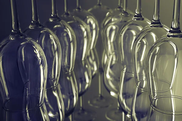Wine glasses in a row — Stock Photo, Image