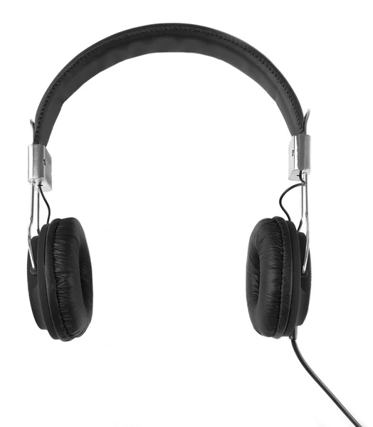 Black headphones close up Stock Photo