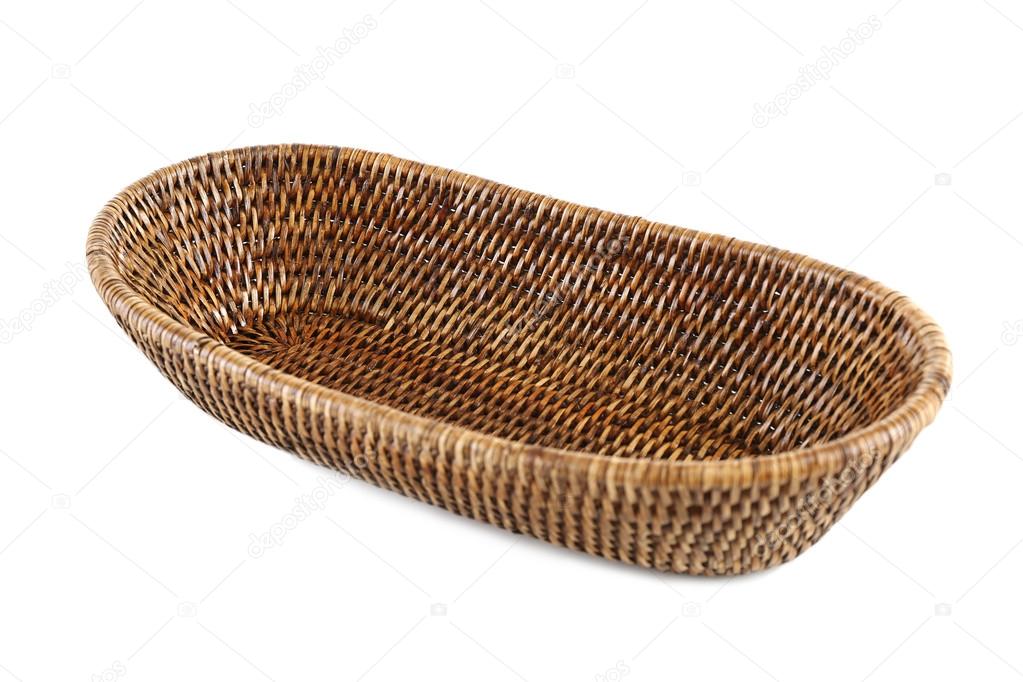 Wicker basket, isolated