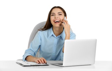 Ofisinde güzel kadın