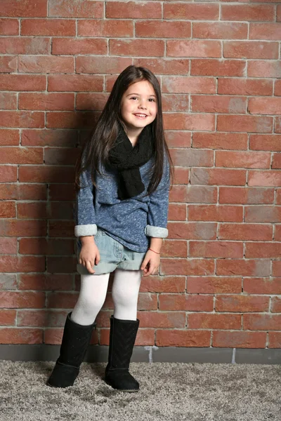 Portrait of little fashion kid girl — Stock Photo, Image