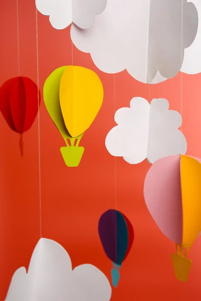 Paper clouds and airship — Stock Photo, Image