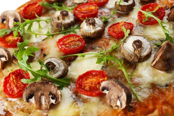 Gustosa pizza decorata con funghi — Foto Stock