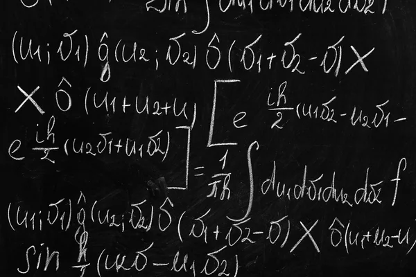 School blackboard with formulas — Stock Photo, Image