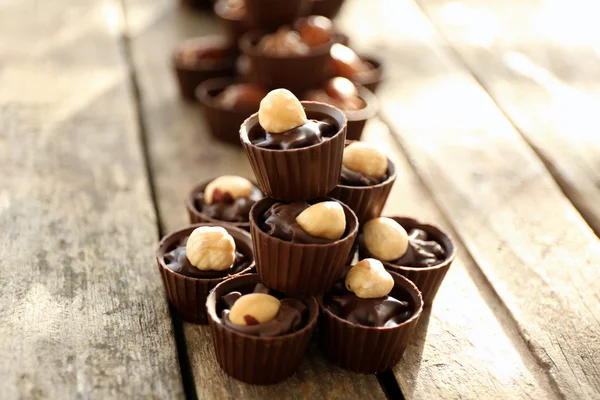 Composition of different chocolate candies — Stock Photo, Image