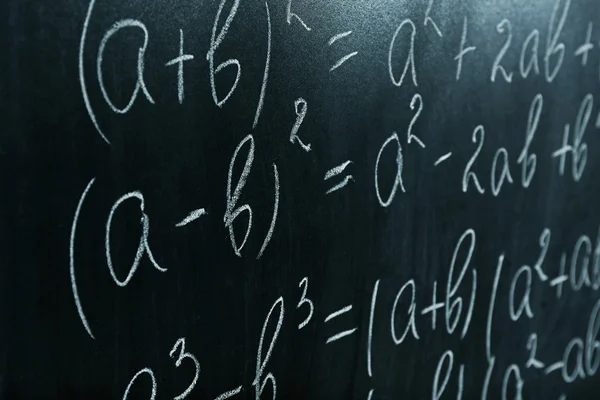 School blackboard with formulas — Stock Photo, Image