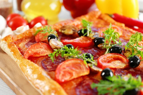 Rectangle delicious pizza — Stock Photo, Image