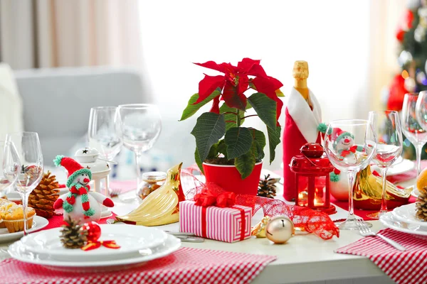 Nastavení vánočního stolu — Stock fotografie