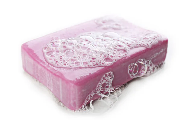 Piece of Soap with foam — Stock Photo, Image