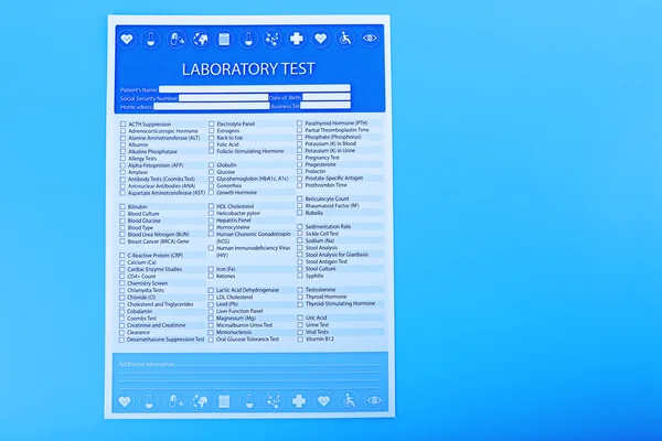 Laboratory test list — Stock Photo, Image