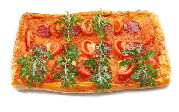 Rechthoek heerlijke pizza — Stockfoto