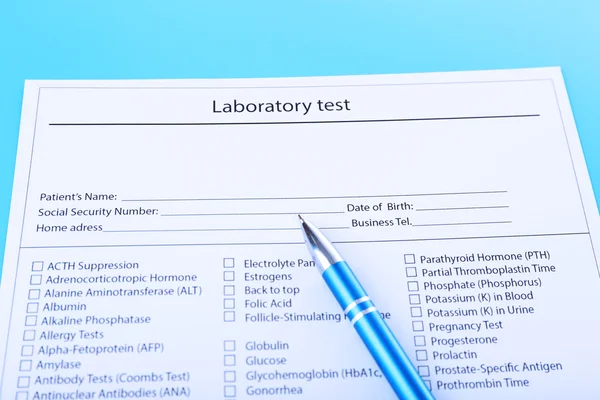 Laboratory test list — Stock Photo, Image