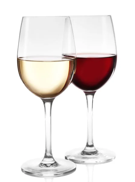 Diferentes tipos de vino en gases sobre fondo claro — Foto de Stock