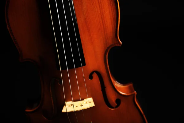 在黑暗的背景上的小提琴 — 图库照片