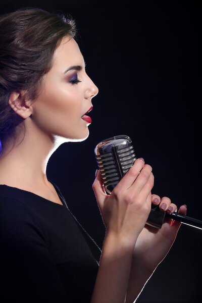 Young singing woman 