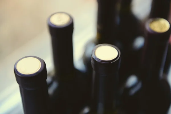 Glass bottles of wine — Stock Photo, Image