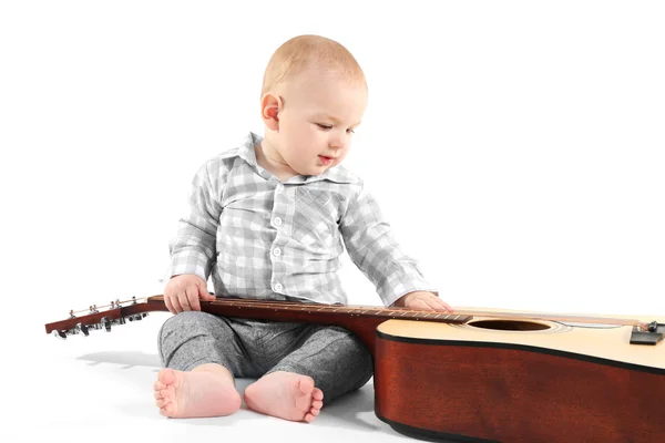 Bebê bonito com guitarra — Fotografia de Stock