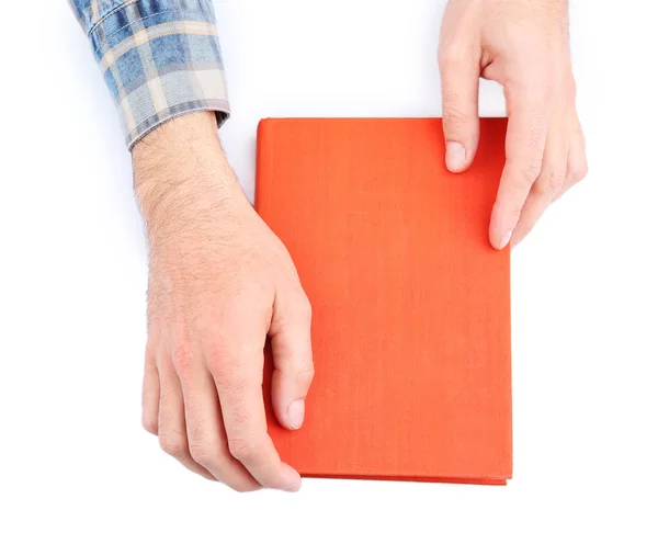 Man hands holding book — Stock Photo, Image