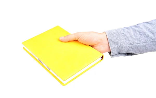 Man hand bedrijf boek — Stockfoto