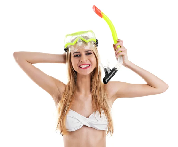 Young beautiful woman in swimsuit — Stock Photo, Image