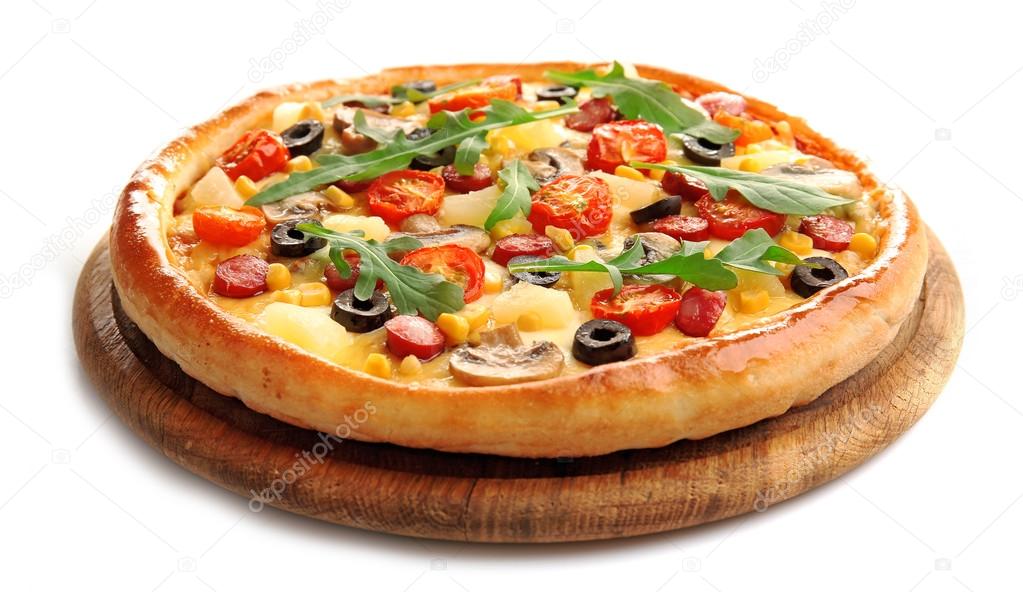 Пицца 24 см. Pizza isolated. Фото пиццы изолированно на белом. Delicious pizza.