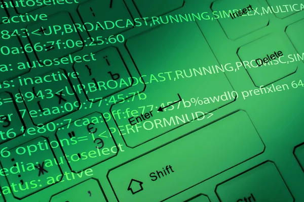 程序代码的电脑键盘 — 图库照片