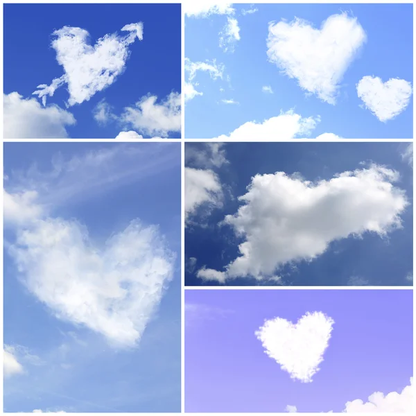 Nuages en forme de coeur — Photo