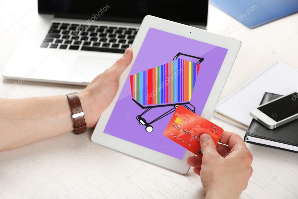 Man shopping online 