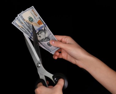Makas kesim Doları elleriyle